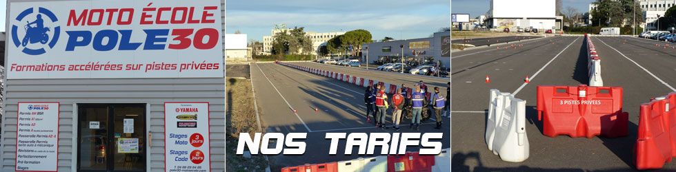 Tarifs des formations accélérées au permis moto de Pole 30 à Nîmes